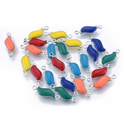 304 Stainless Steel Enamel Connector Charms STAS-N092-175-1