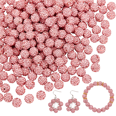 200Pcs Pave Disco Ball Beads RB-PH0001-41F-1