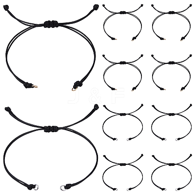20Pcs Black Waxed Polyester Cord Braided Bracelet Making AJEW-YW00002-01-1