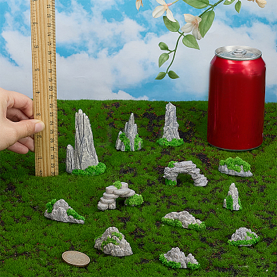 12Pcs 12 Styles Resin Mountain Ornaments DJEW-FG0001-41-1