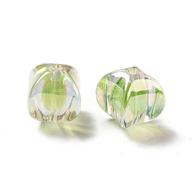 Two Tone UV Plating Rainbow Iridescent Acrylic Beads TACR-D010-04D-1