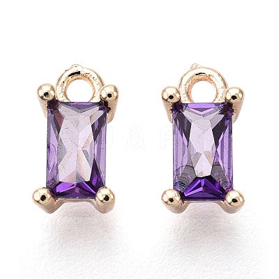 Brass Cubic Zirconia Charms X1-KK-S350-367J-1