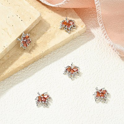 SHEGRACE Brass Cubic Zirconia Charms XGRQ3P644-614P-1
