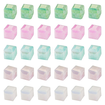 50Pcs 5 Colors Electroplate Opaque Glass Beads EGLA-TA0013-16-1