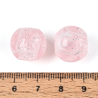 Transparent Acrylic and Glitter Powder Beads TACR-T028-66A-1