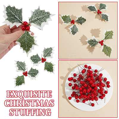 600Pcs Foam Artificial Red Holly Berries Model AJEW-GO0004-35-1