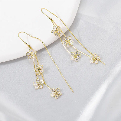 Alloy Rhinestone Dangle Earrings FS-WG75843-01-1