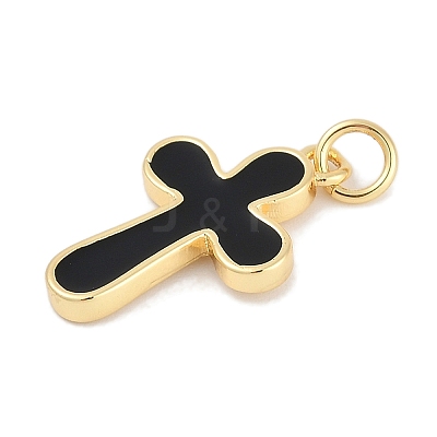 Brass Enamel Pendants KK-Q028-68G-03-1