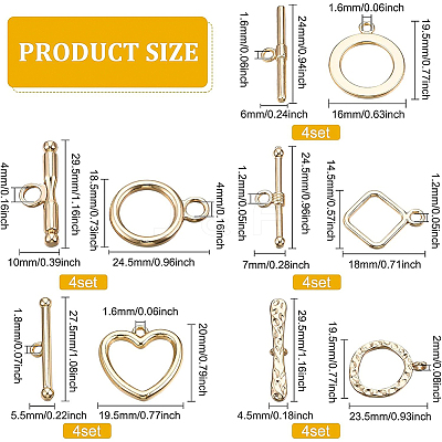 20 sets 5 Styles Alloy Toggle Clasps FIND-BC0002-70-1