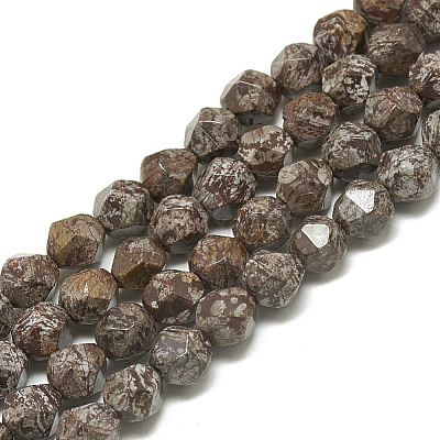 Natural Snowflake Obsidian Beads Strands G-S300-101-8mm-1
