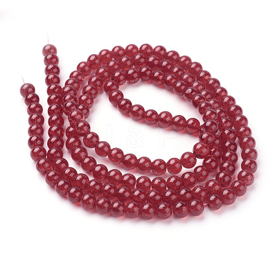 Spray Painted Crackle Glass Beads Strands CCG-Q001-6mm-13-1