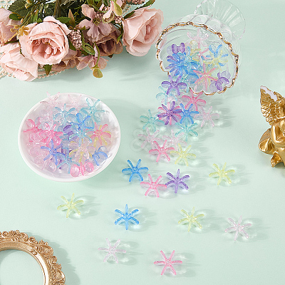 120Pcs Transparent Acrylic Beads OACR-SC0003-02A-1