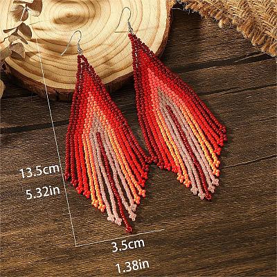 Bohemian Style Handmade Glass Bead Dangle Earrings CE1150-1
