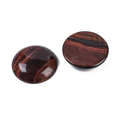 Natural Red Tiger Eye Dyed & Heated Cabochons G-H1596-FR-25mm-10-1