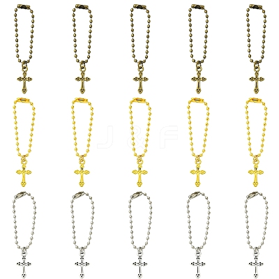 60Pcs 3 Colors Alloy Cross Pendant Decoration HJEW-YW00042-1