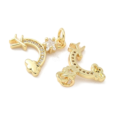 Brass Micro Pave Cubic Zirconia Pendants KK-Z120-30G-1