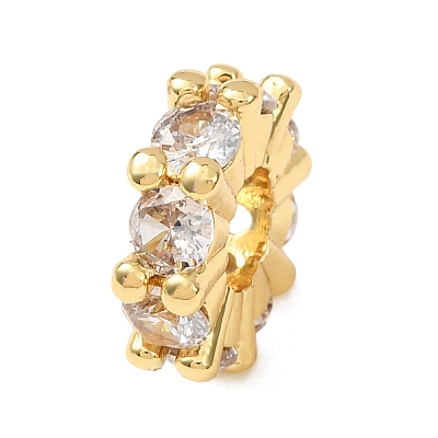 Brass Pave Cubic Zirconia European Beads CU-CBA0A9C-09G-B-1