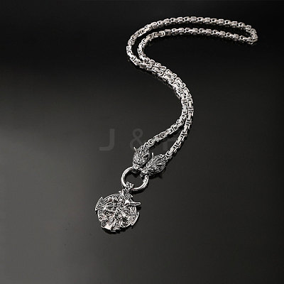 Vintage Zinc Alloy Viking Pendant Necklaces for Men WGF2FB9-02-1