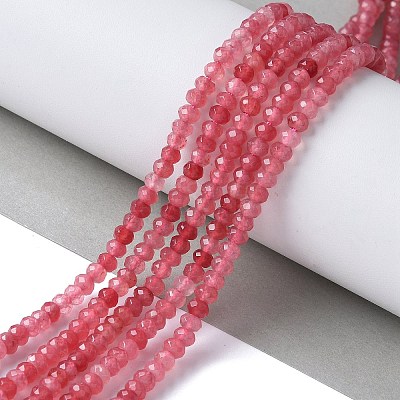 Dyed Natural Malaysia Jade Rondelle Beads Strands G-E316-2x4mm-62-1