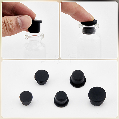 50Pcs 5 Styles Silicone Hole Plugs AJEW-GF0011-62A-1