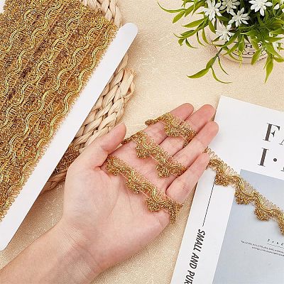 Metallic Lace Trim OCOR-WH0058-01G-1