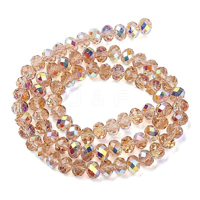 Electroplate Transparent Glass Beads Strands EGLA-A046-01C-22-1