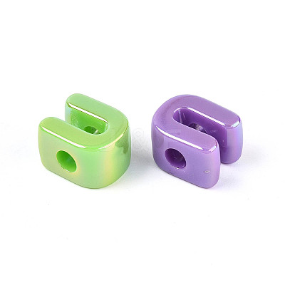 UV Plating Opaque Acrylic European Beads OACR-M027-03U-1