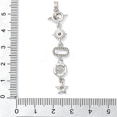 Brass Micro Pave Clear Cubic Zirconia Pendants KK-D101-01D-P-1