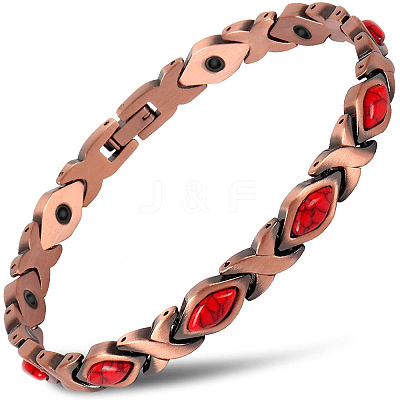 Zinc Alloy & Synthetic Turquoise Link Chain Bracelets FS-WGDAAA9-05-1