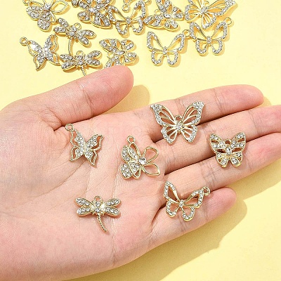 20Pcs 6 Styles Alloy with Rhinestone Pendant FIND-FS0004-28-1