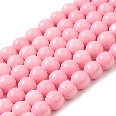 Synthetic Ocean White Jade Beads Strands G-S254-8mm-B01-1