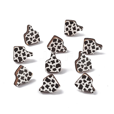 Natural Wood Stud Earrings EJEW-C013-01F-1