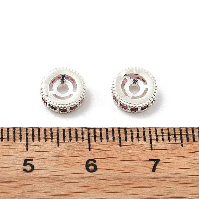 Brass Micro Pave Cubic Zirconia Beads KK-R216-10B-S02-1