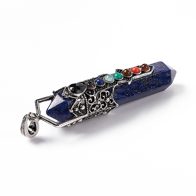 Natural Lapis Lazuli Dyed Big Pointed Pendants G-H281-02E-1