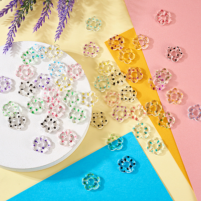 48Pcs 6 Colors Transparent Plastic Bead Frame KY-TA0001-26-1