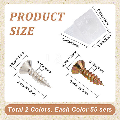 110 Sets 2 Style Plastic Brackets FIND-GF0004-02-1