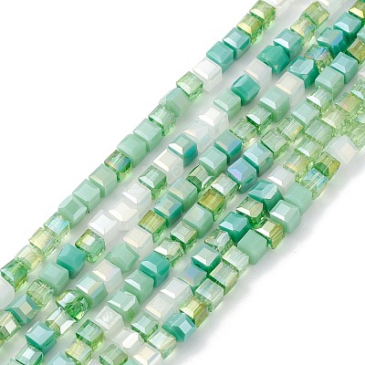 Gradient Color Electroplate Glass Bead Strands GLAA-E042-05B-1