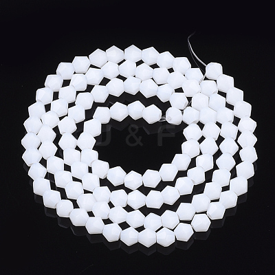Opaque Solid Color Glass Beads Strands X-GLAA-Q080-4mm-B05-1