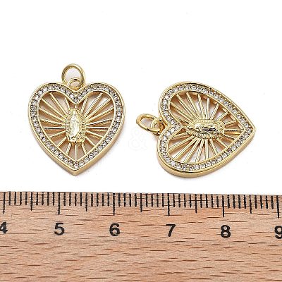 Brass Micro Pave Cubic Zirconia Pendants KK-Q006-26G-01-1