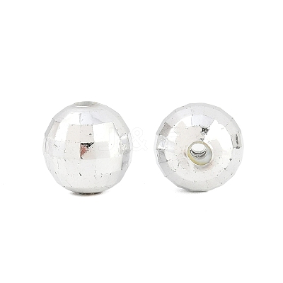 Faceted Round Plated Acrylic Beads PACR-L001-12mm-S-1