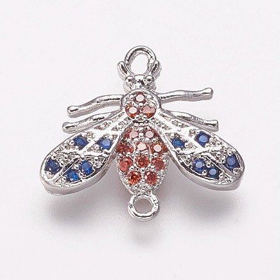 Brass Cubic Zirconia Links KK-P134-49P-1