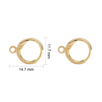 Brass Huggie Hoop Earring Findings KK-L179-04G-1