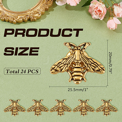 24Pcs Bees Alloy Brooch JEWB-ME0001-21AG-1