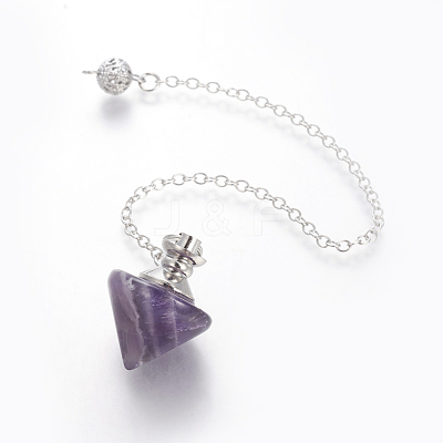Natural Amethyst Cone Dowsing Pendulums G-G771-D05-1