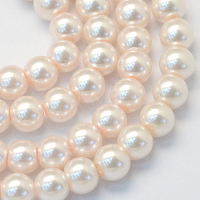 Baking Paint Pearlized Glass Pearl Round Bead Strands HY-Q003-6mm-41-1