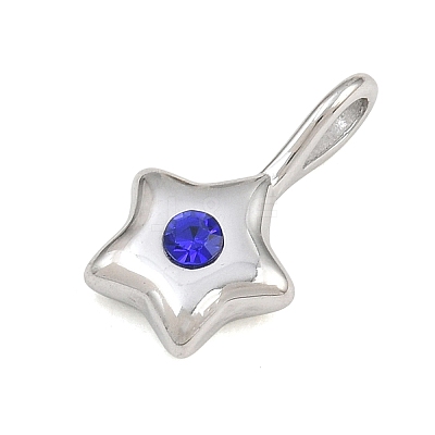 304 Stainless Steel Rhinestone Pendants RB-CBA40D0-05P-1