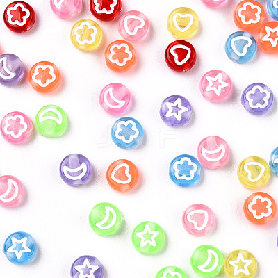 Transparent Spray Painted Acrylic Beads TACR-N018-01-1