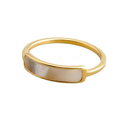 304 Stainless Steel & Shell Finger Rings FS-WG45F01-04-1
