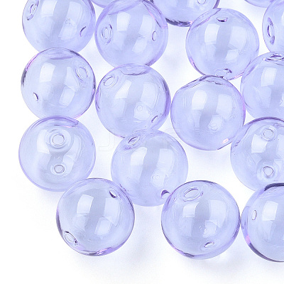 Transparent Blow High Borosilicate Glass Globe Beads X-GLAA-T003-09B-1