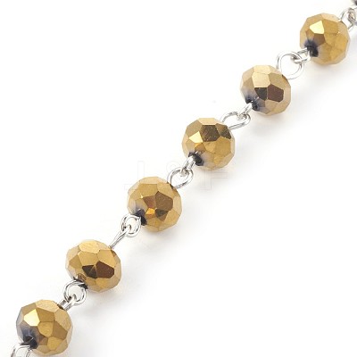 Handmade Electroplate Glass Beaded Chains AJEW-JB00466-1